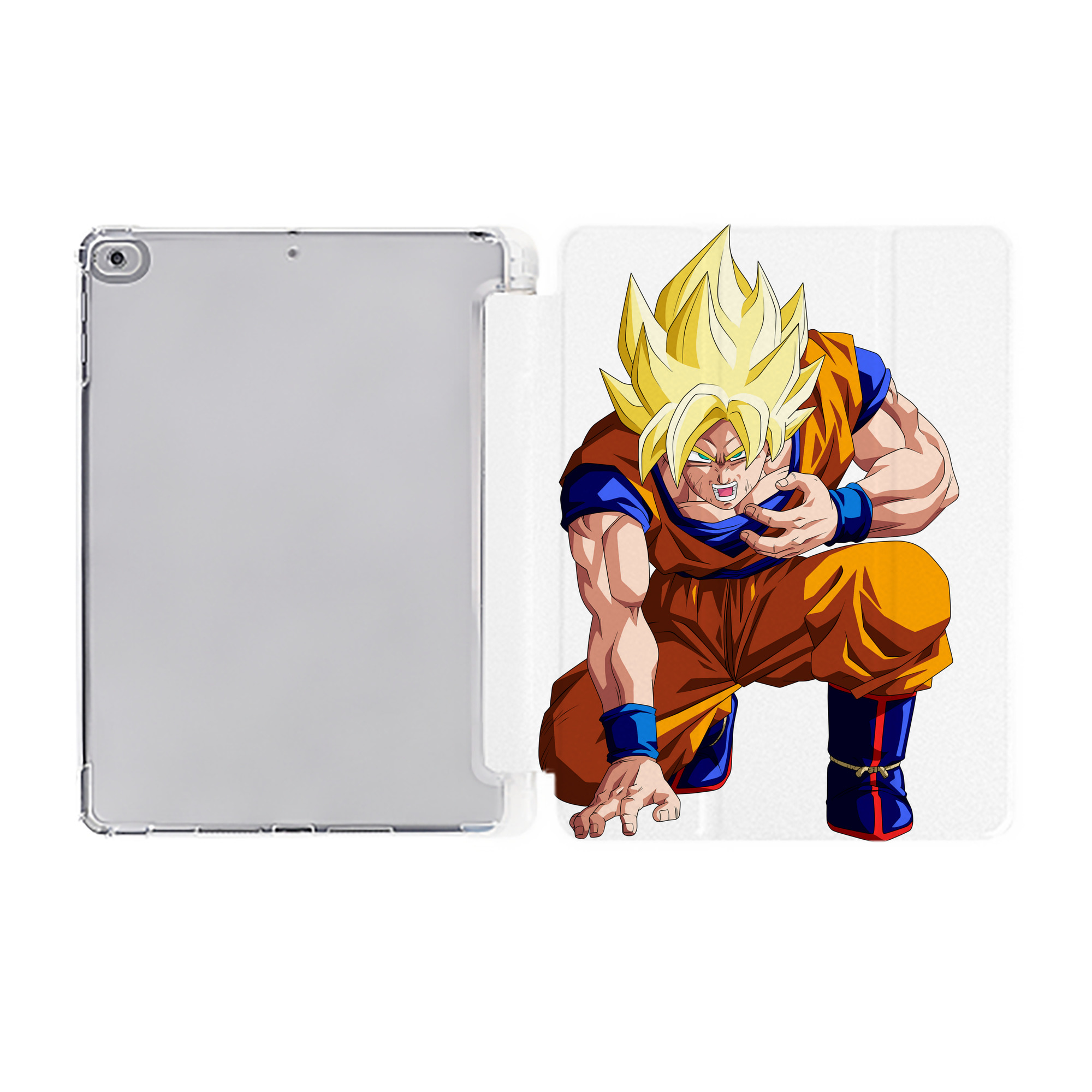 （画像用） ドラゴンボール 孫悟空（そん ごくう）Son Goku カカロット DRAGON BALL Kakarotto IPad ケース ペン収納付き 三つ折りスタンド PUレザー×シリコン 対応機種9.5/10.5/10.9インチ